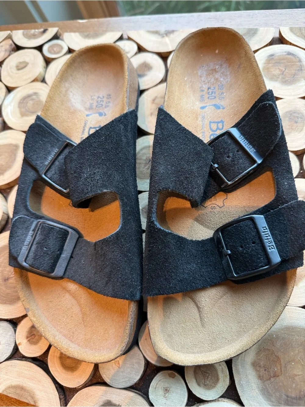 Birkenstock New Black Suede Sandals - 8
